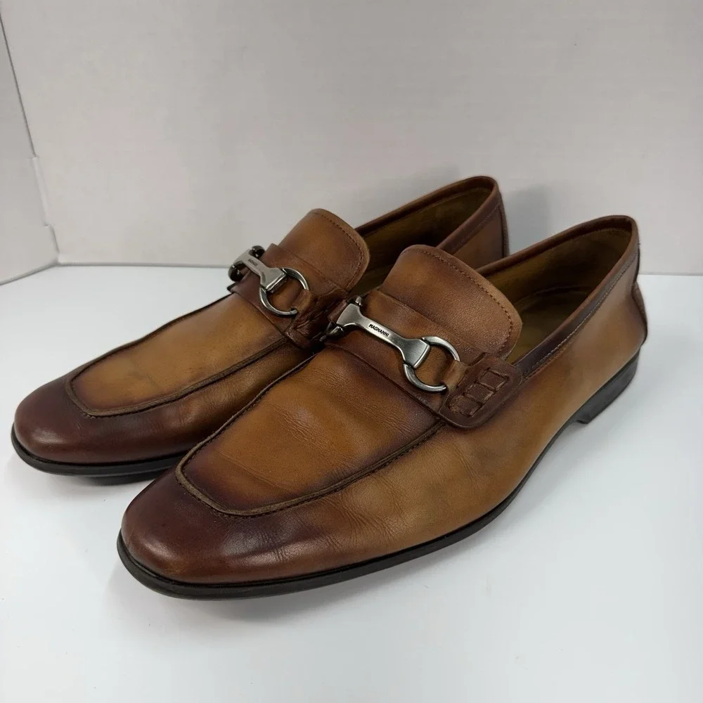 Magnanni Rafa II Bit Mens Loafer Size 9 Brown Cognac Cuero Leather Made In Spain